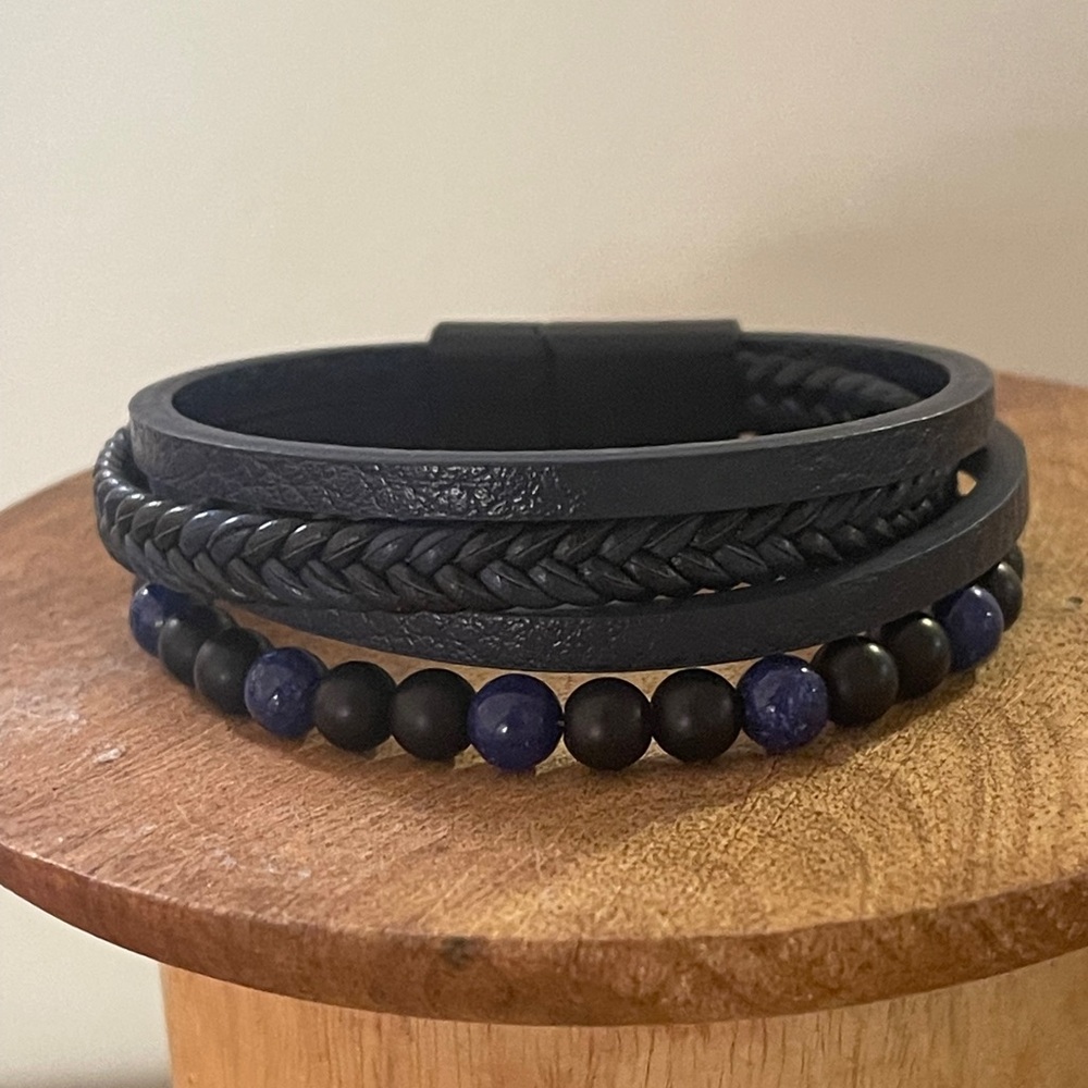 Black and Blue Layered Bracelet
